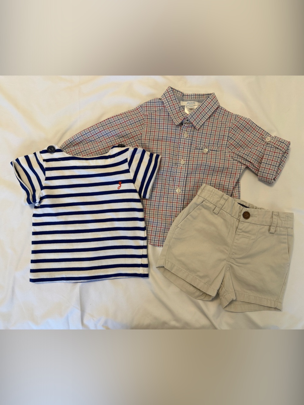 Jacadi 2 Short Sleeve Shirts & Shorts Set 3-6m